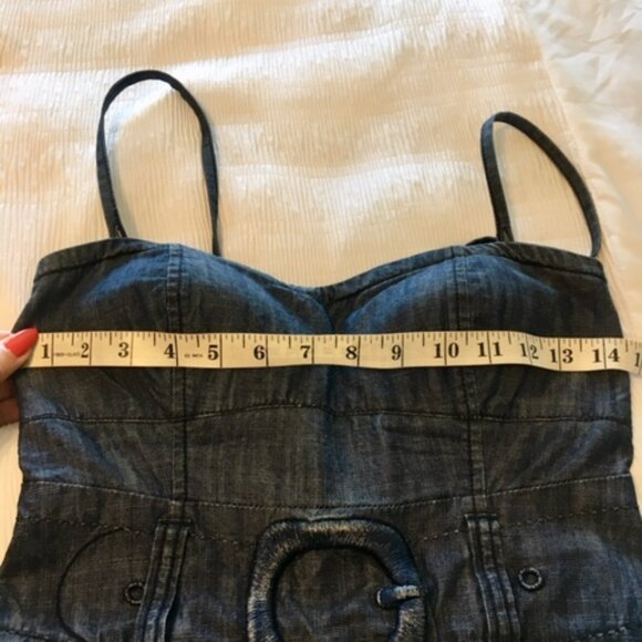 RARE Vintage Miss Sixty denim dress 100% cotton with built in bra size xs - Picture 12 of 16